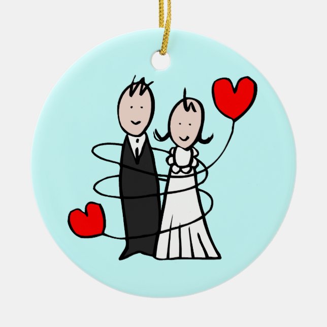 Just Got Married Christmas Ornament (Front)