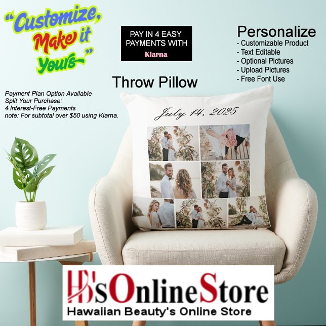 Just Got Married Memory Throw Pillow (Just Got Married Memory Square Polyester Pillow.)