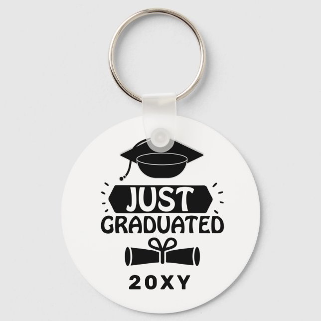 Just Graduated Custom Year Key Ring (Front)