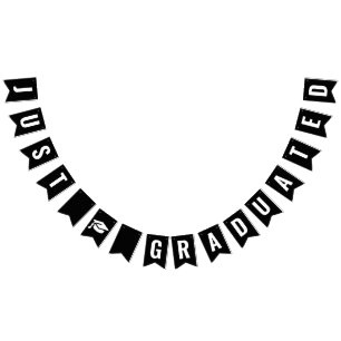 Just Graduated School College Graduation Bunting