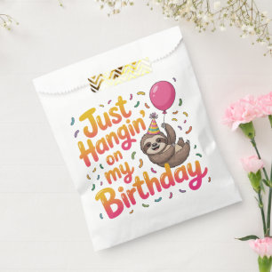 Just Hangin' on My Birthday Sloth Unisex Favour Bags