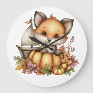 Just hanging around, Pumpkins Large Clock