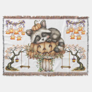 Just hanging around, Sleepy Racoon Throw Blanket