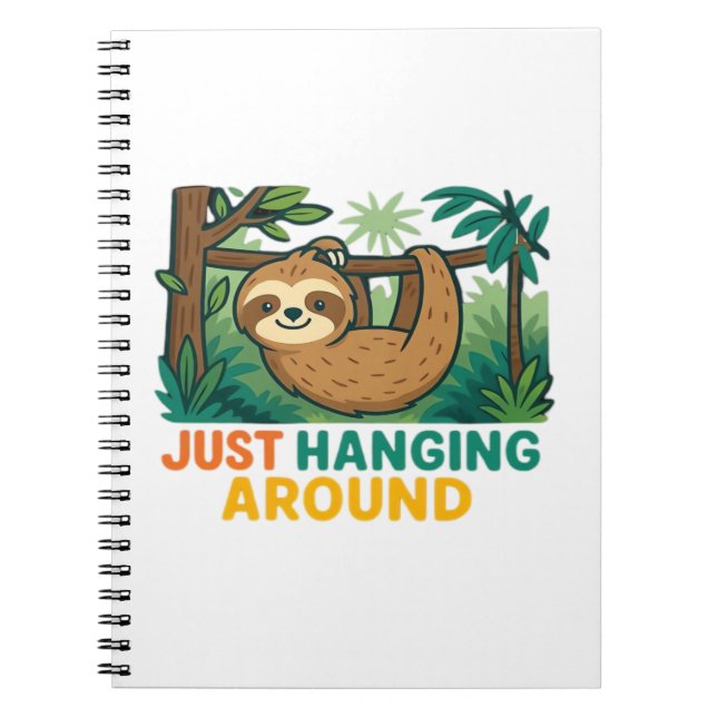 Just Hanging Around (Sleepy Sloth) Essential T-Shi Notebook (Front)