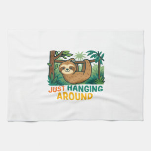 Just Hanging Around (Sleepy Sloth) Essential T-Shi Tea Towel