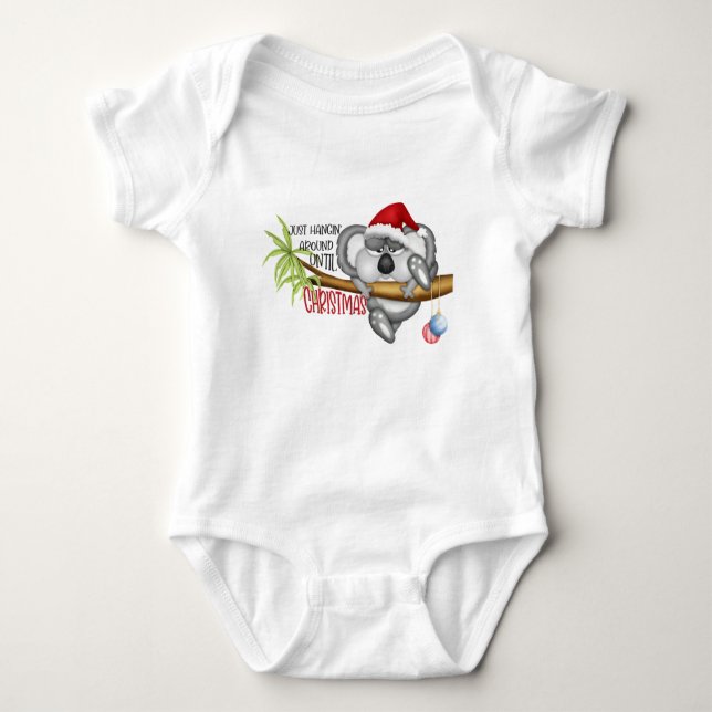 Just hanging around until Christmas koala Baby Bodysuit (Front)