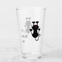 Just hanging there black cat cartoon funny text