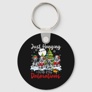 Just Hanging With My Dalmatians Xmas Three Santa D Key Ring