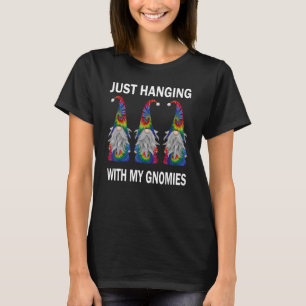 Just Hanging With My Gnomies Christmas Tie Dye Thr T-Shirt
