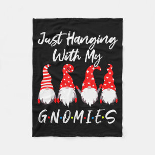 Just Hanging With My Gnomies Shirt, Christmas Gnom Fleece Blanket