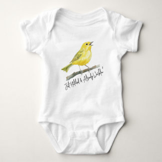 Just Hatched & Already Warblin’ Yellow Warbler Baby Bodysuit
