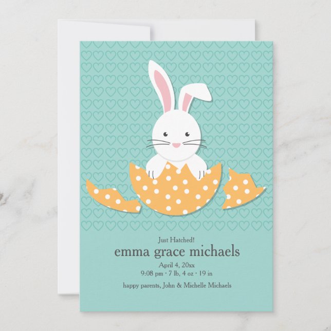 Just Hatched Birth Announcement (Front)