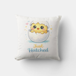 Just Hatched Cute Baby throw pillow