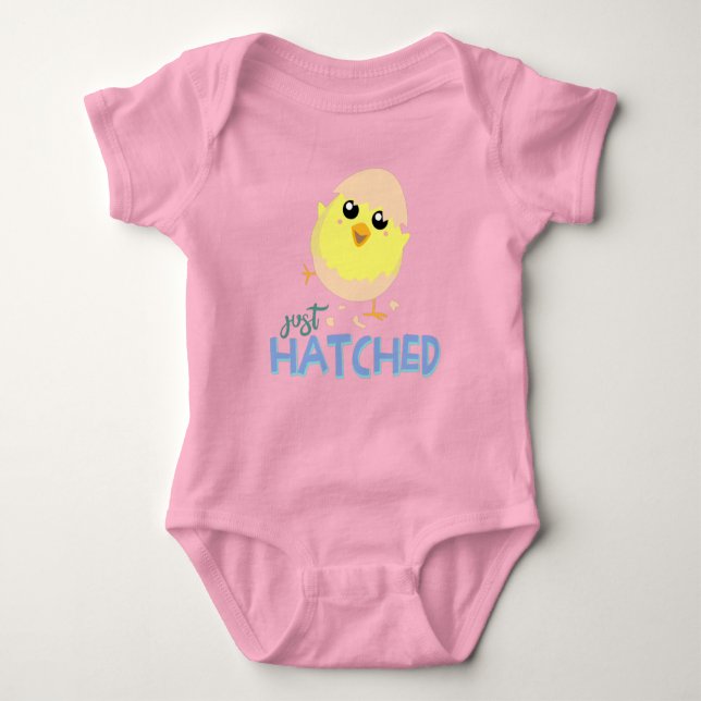 Just Hatched Cute Newborn Chick Baby Girl Bodysuit (Front)
