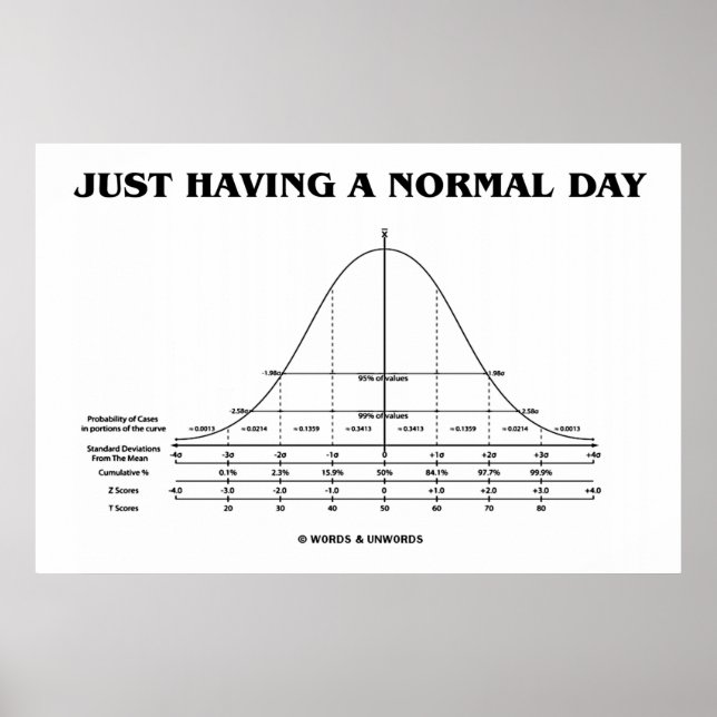 Just Having A Normal Day (Bell Curve Humor) Poster (Front)