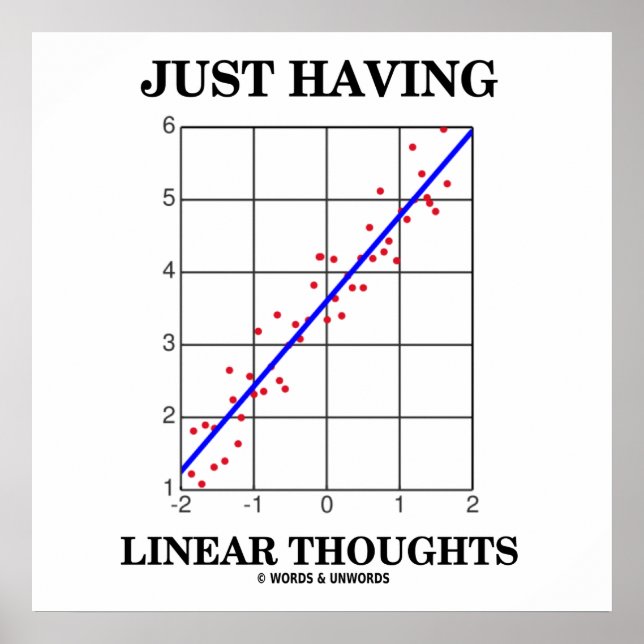 Just Having Linear Thoughts Stats Regression Humou Poster (Front)