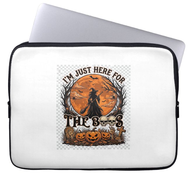 Just Here Boos Halloween Witch Moon Pumpkins_1 Laptop Sleeve (Front)