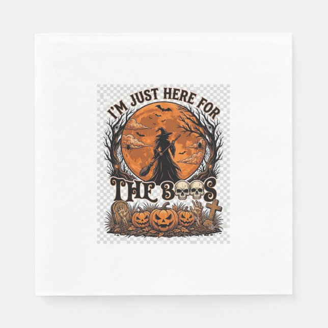 Just Here Boos Halloween Witch Moon Pumpkins_1 Napkin (Front)