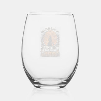 Just Here Boos Halloween Witch Moon Pumpkins_1 Stemless Wine Glass