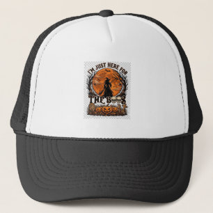 Just Here Boos Halloween Witch Moon Pumpkins_1 Trucker Hat