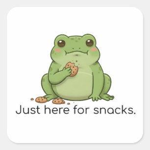Just Here for Snacks. Square Sticker