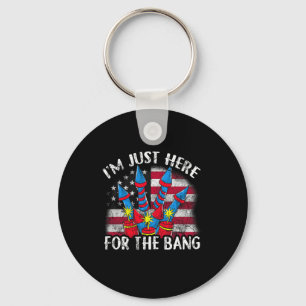 Just Here For The Bang Funny Fireworks Humour Key Ring