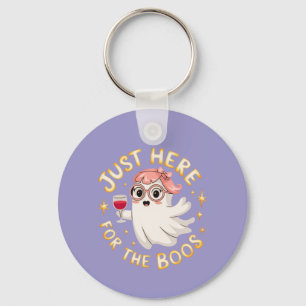 Just Here for the Boos - Funny Halloween Ghost Key Ring