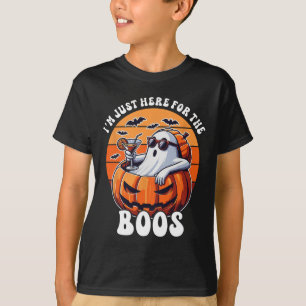 Just Here For The Boos Ghost Funny Men Women Hallo T-Shirt
