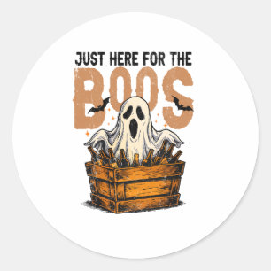 Just Here for the Boos Halloween Classic Round Sticker