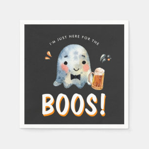 Just Here for the Boos   Halloween Party Napkin