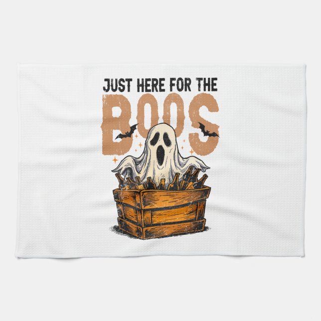 Just Here for the Boos Halloween Tea Towel (Horizontal)