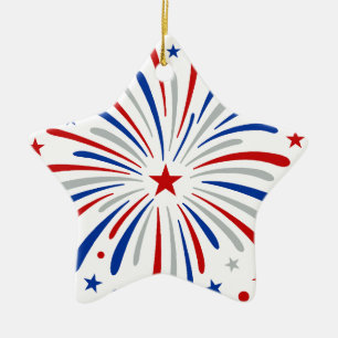 Just Here For The Fireworks Funny For Couple Ceramic Tree Decoration