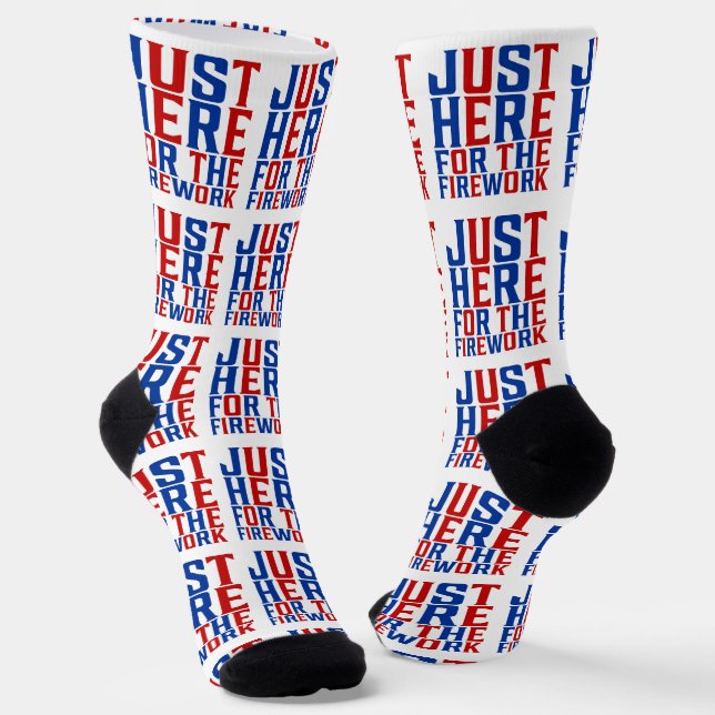 Just Here For The Fireworks Funny For Couple Socks (Angled)