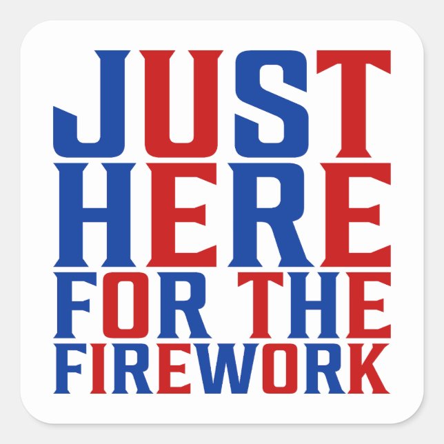 Just Here For The Fireworks Funny For Couple Square Sticker (Front)
