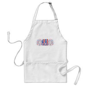 Just Here For The Fireworks Funny For Couple Standard Apron