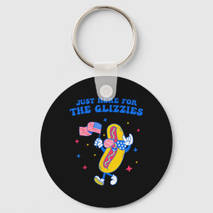 Just Here For The Glizzies Funny Fourth Of July Wi Key Ring