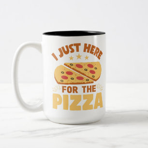 Just Here for the Pizza Shirt Funny Pizza Love Two-Tone Coffee Mug