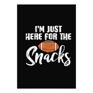 Just Here for The Snacks American Football Funny Photo Print