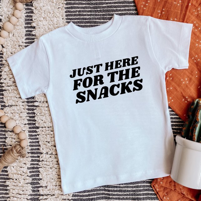 Just Here for the Snacks Funny Baby T-Shirt (Creator Uploaded)