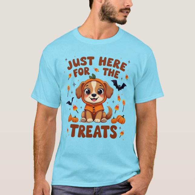 Just Here For The Treats Halloween T-Shirt (Front)
