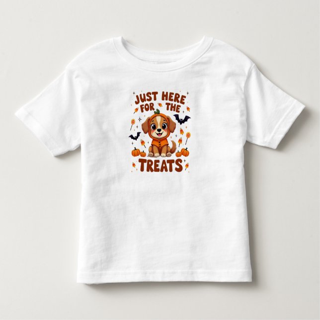 Just Here For The Treats Halloween Toddler T-Shirt (Front)