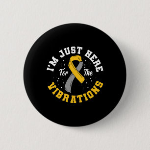 Just Here For The Vibrations Asl Deaf Awareness 6 Cm Round Badge
