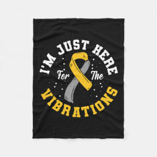 Just Here For The Vibrations Asl Deaf Awareness Fleece Blanket