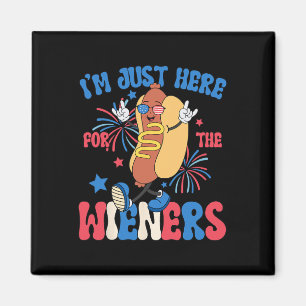 Just Here For The Weiners 4th Of July Funny Hot Do Magnet