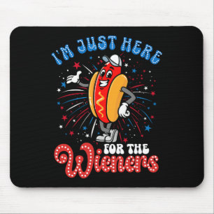 Just Here For The Wieners Firework Hot Dog 4th Of  Mouse Pad