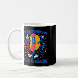 Just Here For The Wieners Hot Dog Funny 4th Of Jul Coffee Mug