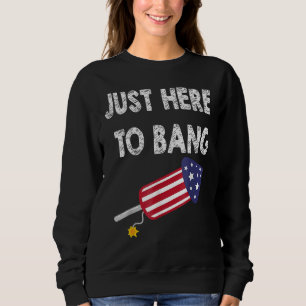 Just Here To Bang 4th July American Flag Independe Sweatshirt