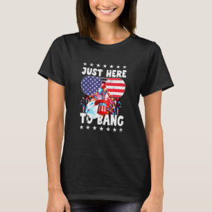 Just Here To Bang 4th July Independence Day Firewo T-Shirt