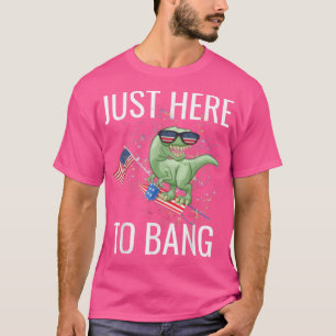Just Here To Bang Funny 4th Of July TRe T-Shirt