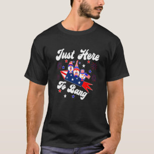 Just Here To Bang Patriotic Gnomes Fireworks 4th O T-Shirt